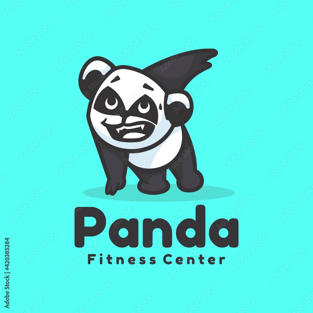 Vector Logo Illustration Panda Mascot Cartoon Style. Vector Logo Illustration Panda Mascot Cartoon Style.