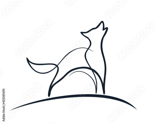 The one line stylized  Wolf symbol.