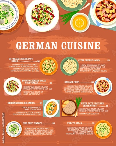 German cuisine menu Germany restaurant food dishes