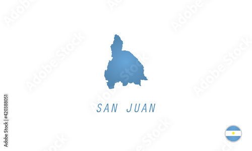 San Juan map Argentina province region vector illustration