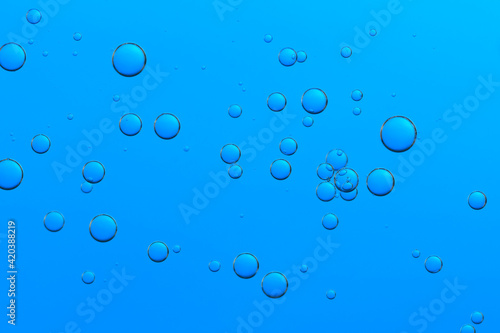 Blue water bubbles