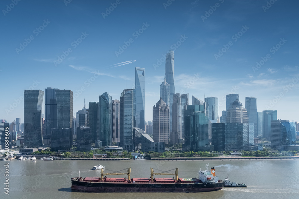 Fototapeta premium modern cityscape scene in shanghai