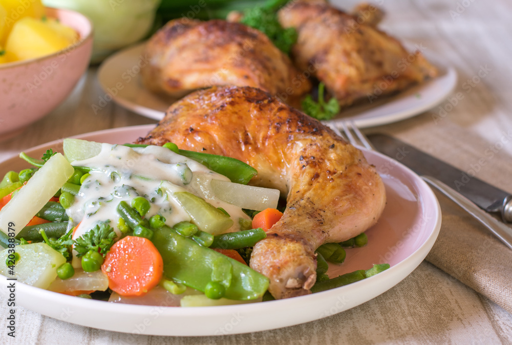 roasted chicken legs with vegetables roasted chicken legs with vegetables