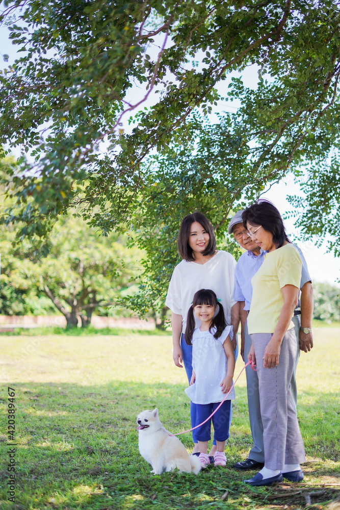 公園で楽しく過ごす家族 公園で楽しく過ごす家族