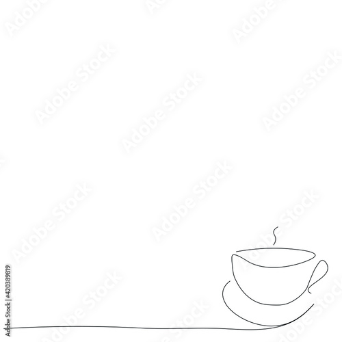 Cup of coffee drawing, vector illustrtion