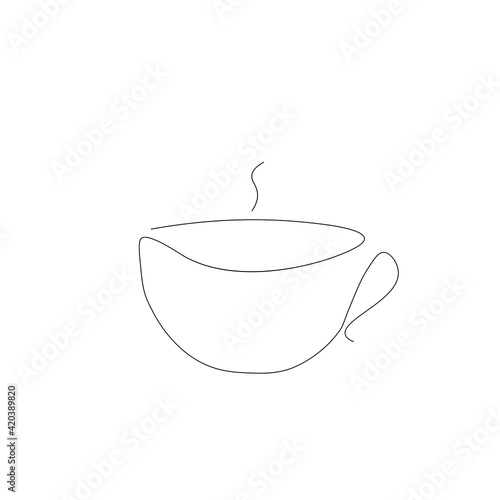 Cup of coffee drawing, vector illustrtion