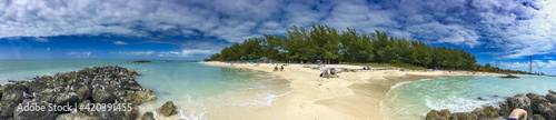 KEY WEST, FL - FEBRUARY 2016: Fort Zachary Taylor Historic State Park. Beach with tourists relaxing photo