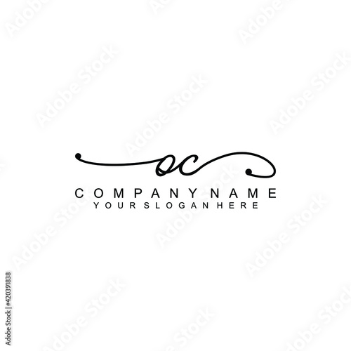 OC beautiful Initial handwriting logo template