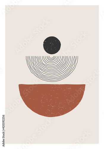 Trendy abstract creative minimalist artistic hand drawn composition