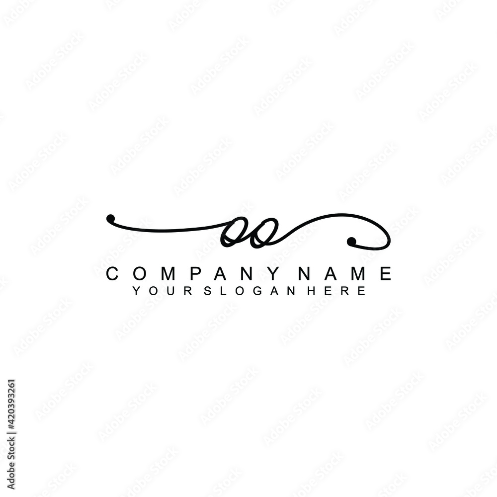 OO beautiful Initial handwriting logo template OO beautiful Initial handwriting logo template