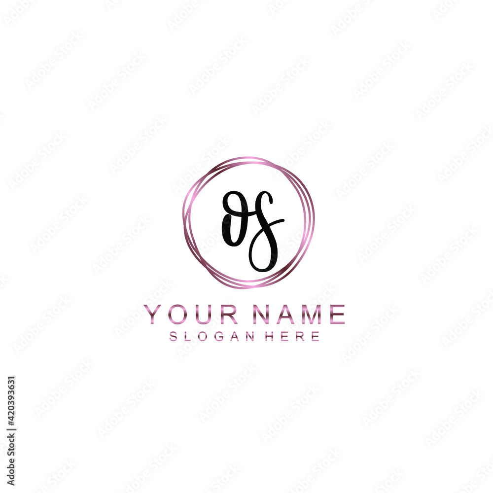 OS beautiful Initial handwriting logo template OS beautiful Initial handwriting logo template