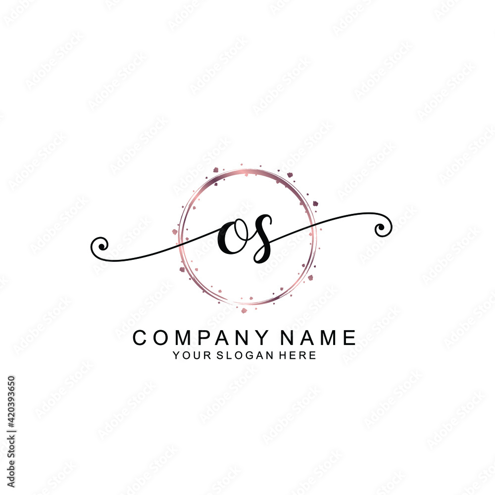 OS beautiful Initial handwriting logo template OS beautiful Initial handwriting logo template