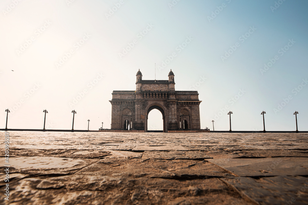 Gateway of India, Mumbai Maharashtra monument landmark famous place  magnificent view without people with copy space for advertising 