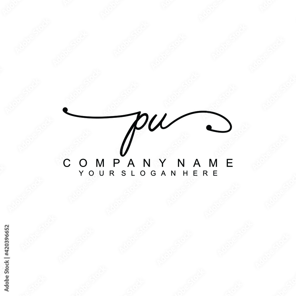 PV beautiful Initial handwriting logo template PV beautiful Initial handwriting logo template