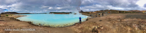 Myvatn thermal pool in summer season, Iceland