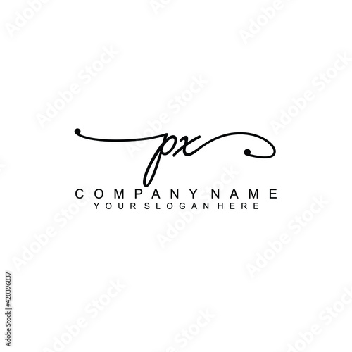 PX beautiful Initial handwriting logo template