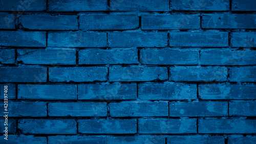 macro photo of blue brick with visible texture. background