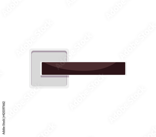 Modern door handle lock cartoon icon flat vector illustration isolated.