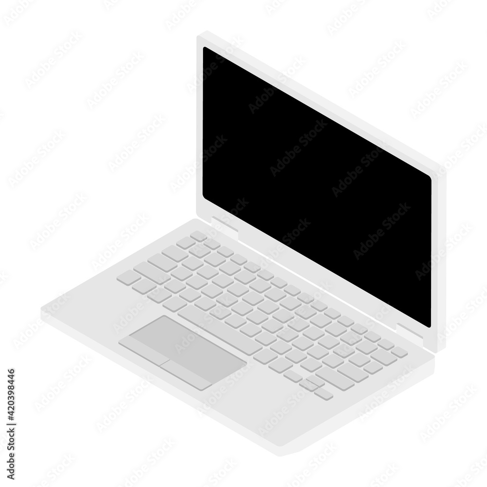 Laptop computer isometric Laptop computer isometric