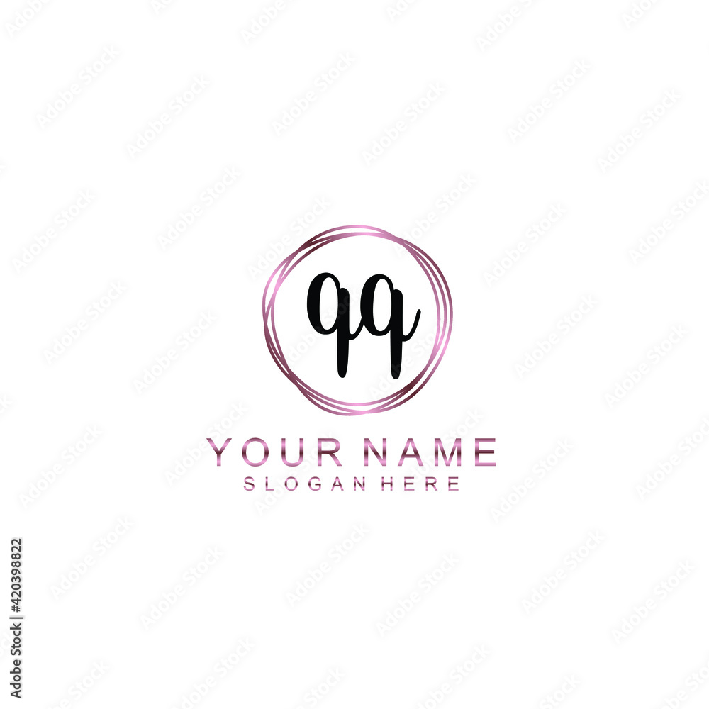 QQ beautiful Initial handwriting logo template QQ beautiful Initial handwriting logo template
