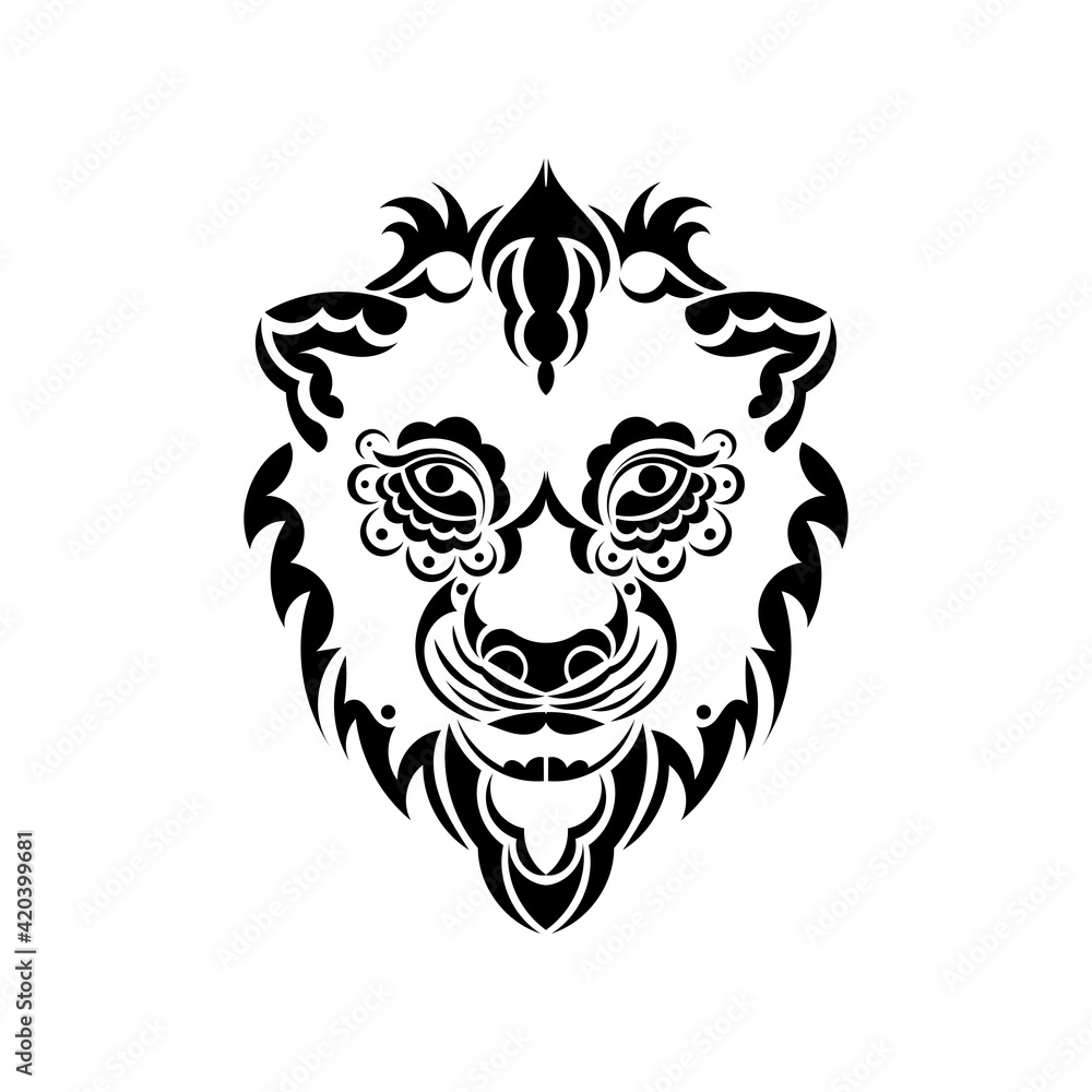Isolated muzzle the tiger. Black and white vector. Isolated muzzle the tiger. Black and white vector.