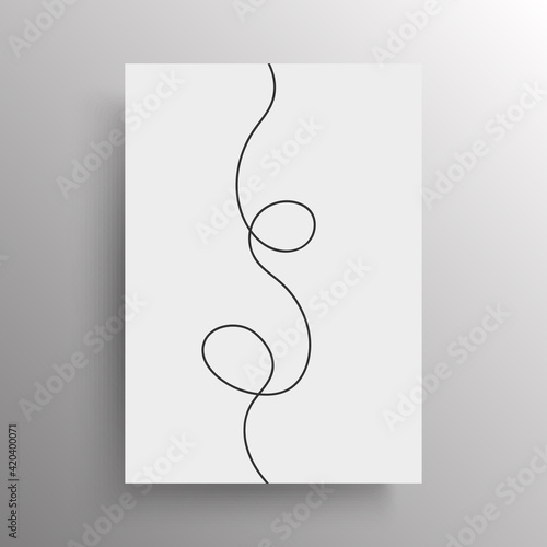 Obraz na płótnie Minimalist black continuous line artistic design for cover and poster or wall decoration, vector. Flow lines abstract composition. w salonie