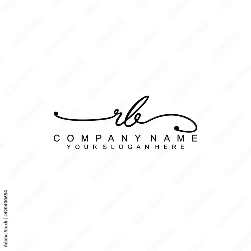 RB beautiful Initial handwriting logo template RB beautiful Initial handwriting logo template