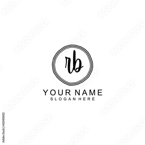 RB beautiful Initial handwriting logo template