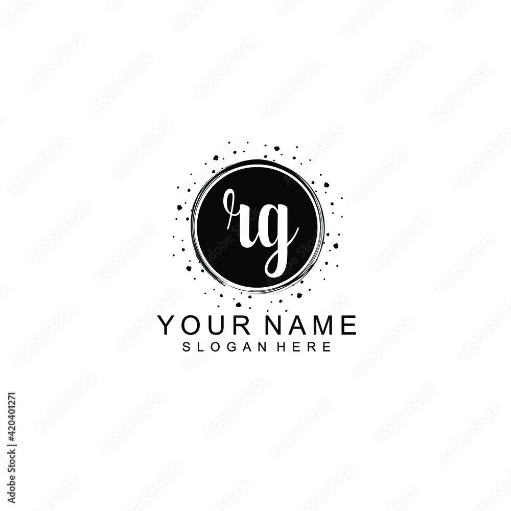 RG beautiful Initial handwriting logo template RG beautiful Initial handwriting logo template