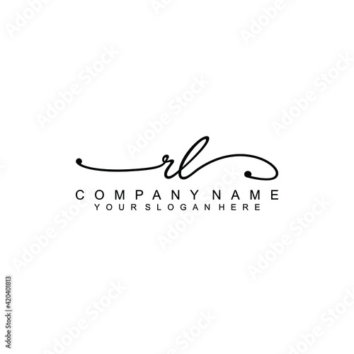 RL beautiful Initial handwriting logo template