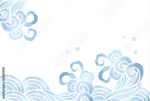 水彩の波のベクターイラスト素材