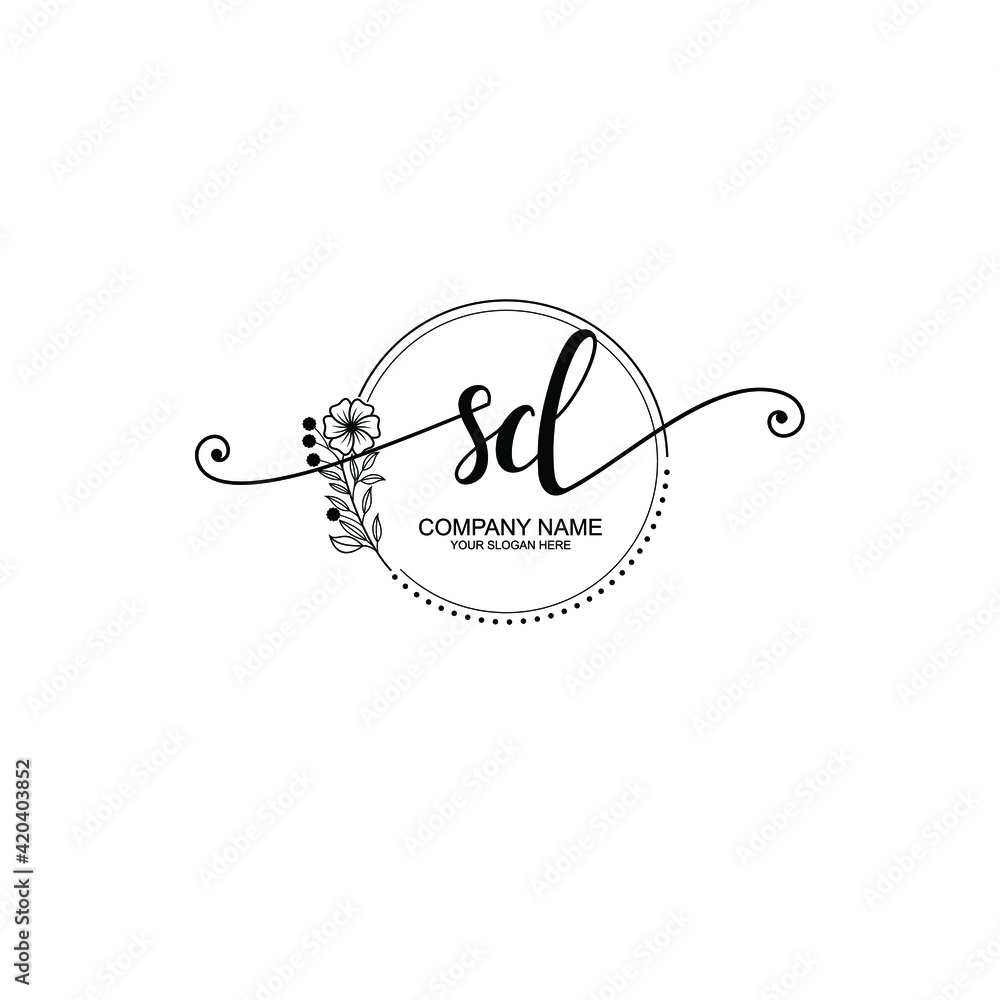 SD beautiful Initial handwriting logo template SD beautiful Initial handwriting logo template