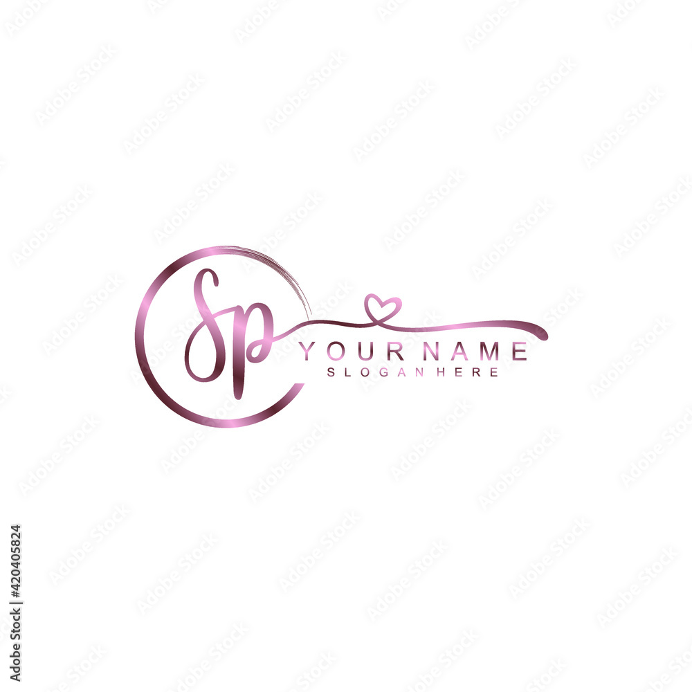 SP beautiful Initial handwriting logo template SP beautiful Initial handwriting logo template