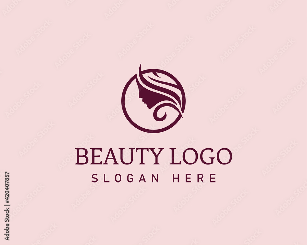 beauty logo salon logo beauty salon logo creative hair logo fashion logo  line creative beauty logo Stock Vector | Adobe Stock