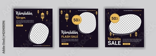Ramadan Kareem. Ramadan Sale. Arabic concept. Holiday Shopping. Banners vector for social media ads, web ads, business messages, discount flyers and big sale banner.