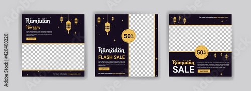 Ramadan Kareem. Ramadan Sale. Arabic concept. Holiday Shopping. Banners vector for social media ads, web ads, business messages, discount flyers and big sale banner.