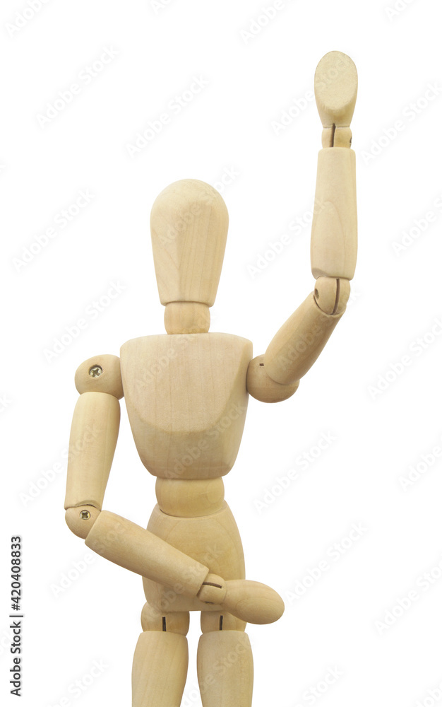Wooden mannequin isolated on white background Wooden mannequin isolated on white background