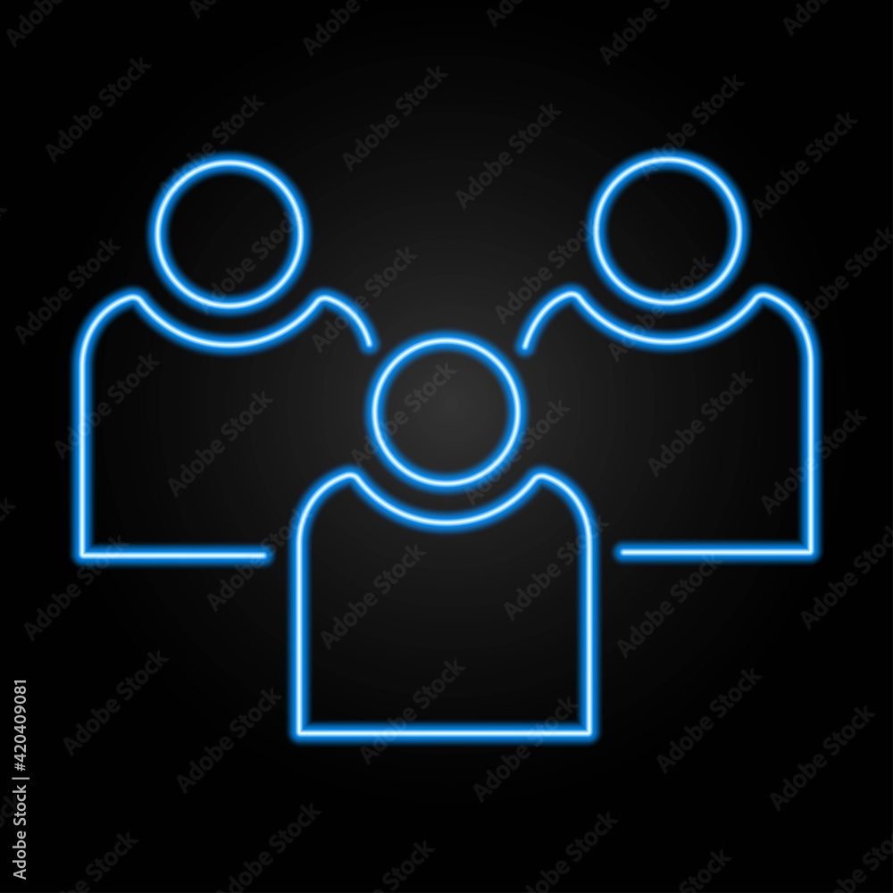 People icon neon sign, modern glowing banner design, colorful trend of modern design on black background. Vector illustration. People icon neon sign, modern glowing banner design, colorful trend of modern design on black background. Vector illustration.
