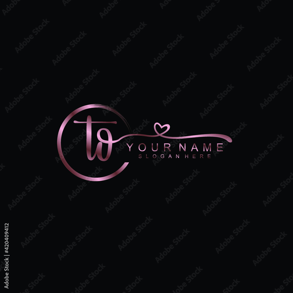 TO beautiful Initial handwriting logo template TO beautiful Initial handwriting logo template
