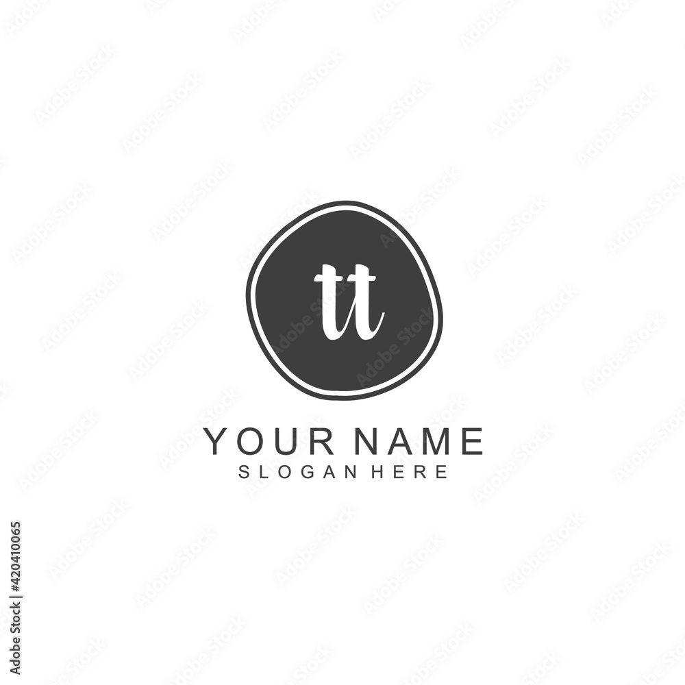 TT beautiful Initial handwriting logo template TT beautiful Initial handwriting logo template