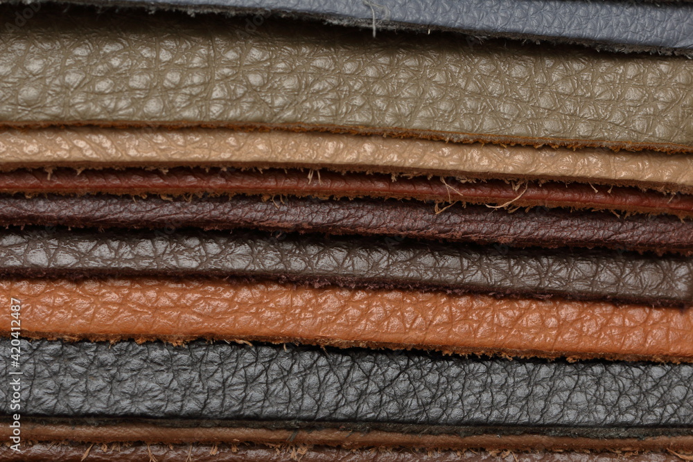 a stack of high-quality genuine leather
