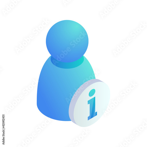 Personal information isometric icon. User info icon. 3d account details symbol. Person data info