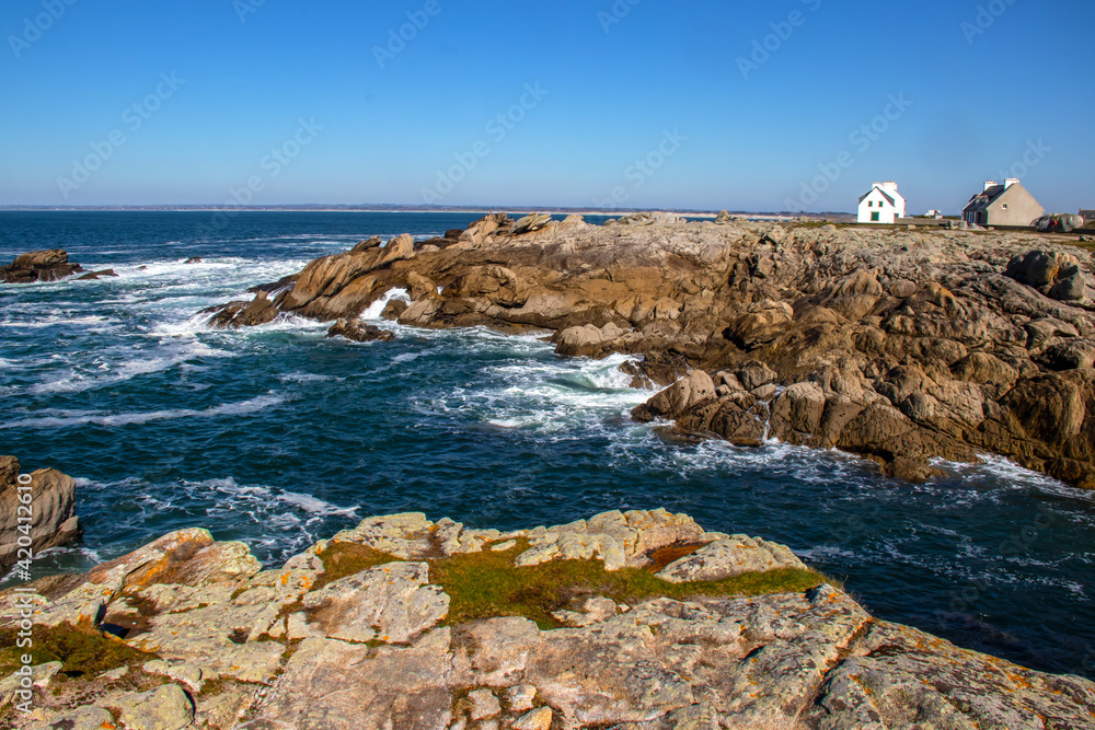 Saint Guénolé. Penmarc'h. La côte rocheuse. Finistère. Bretagne	