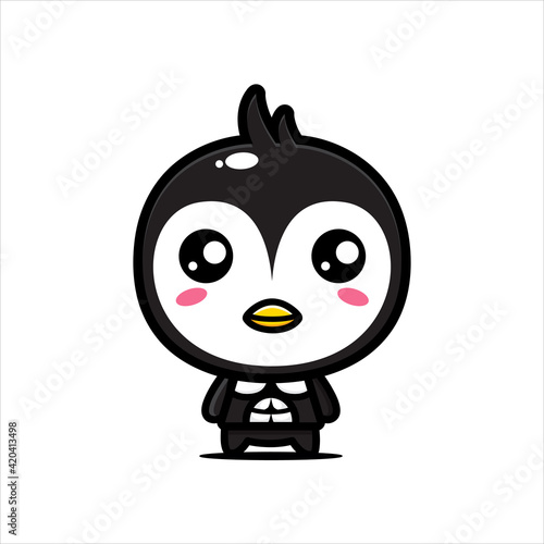 cartoon animal vector design cute penguin has a stocky body