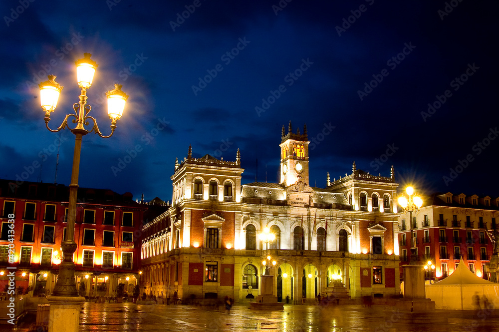 Night view of Valladolid, Spain