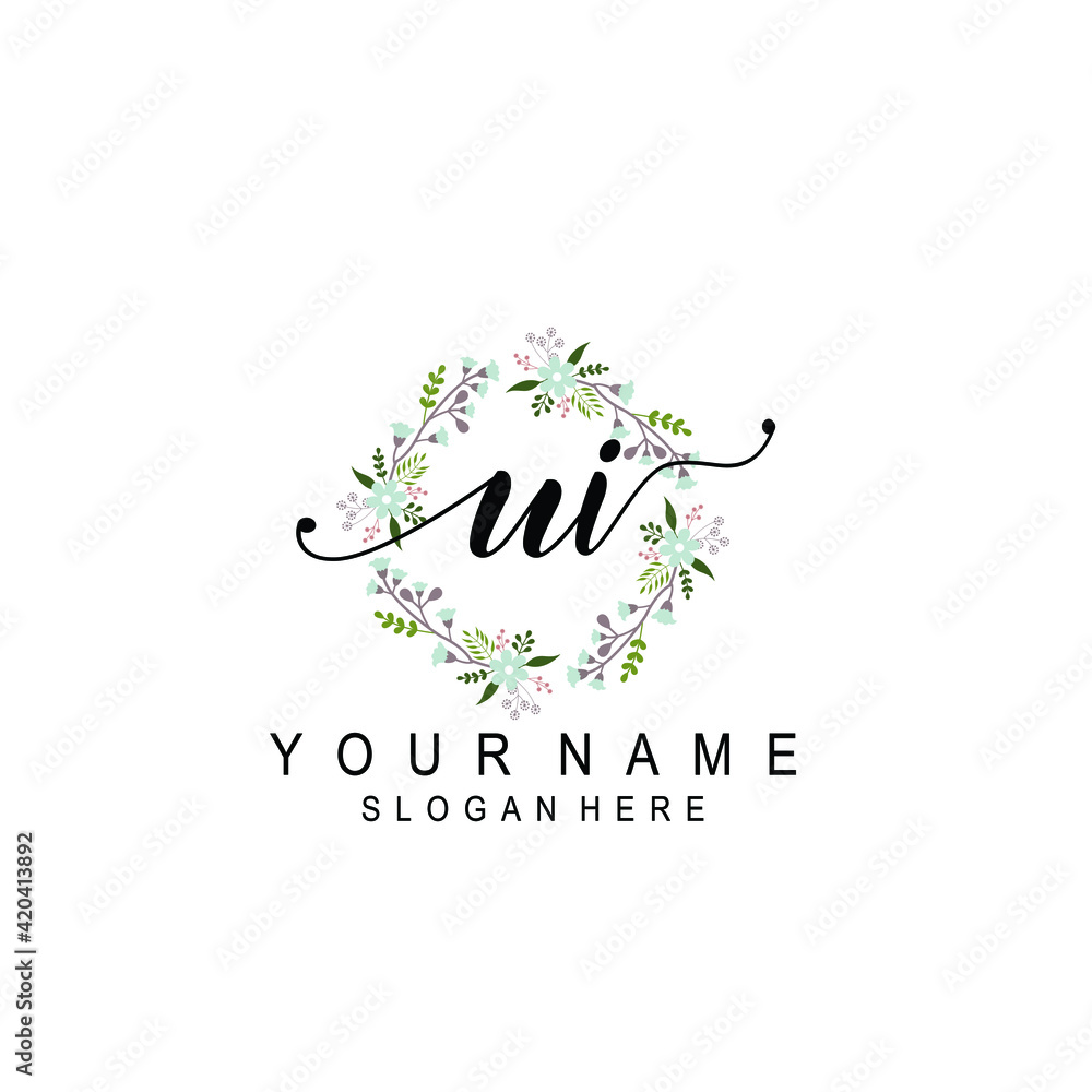 UI beautiful Initial handwriting logo template UI beautiful Initial handwriting logo template