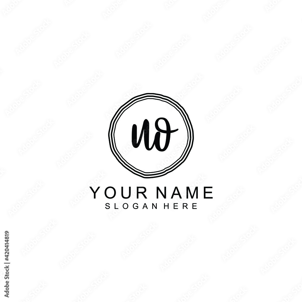 UO beautiful Initial handwriting logo template UO beautiful Initial handwriting logo template