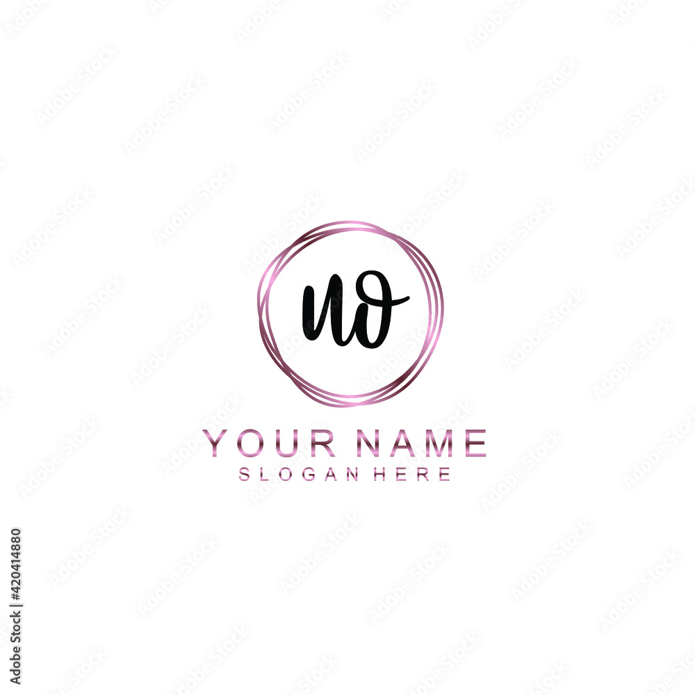UO beautiful Initial handwriting logo template UO beautiful Initial handwriting logo template