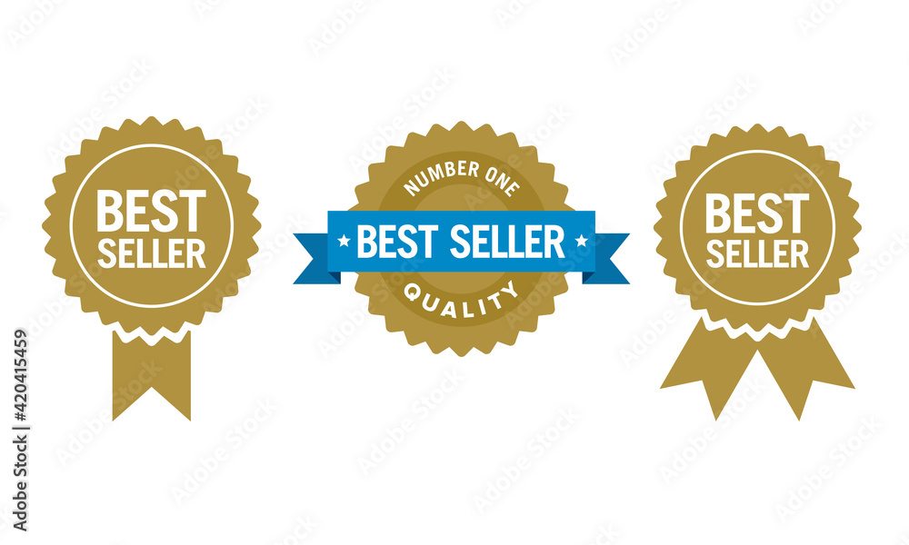 Vector illustration of best selling badge. Perfect for design
