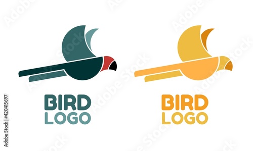 sparrow and canary finch bird animal logo simple concept design vector illustration
